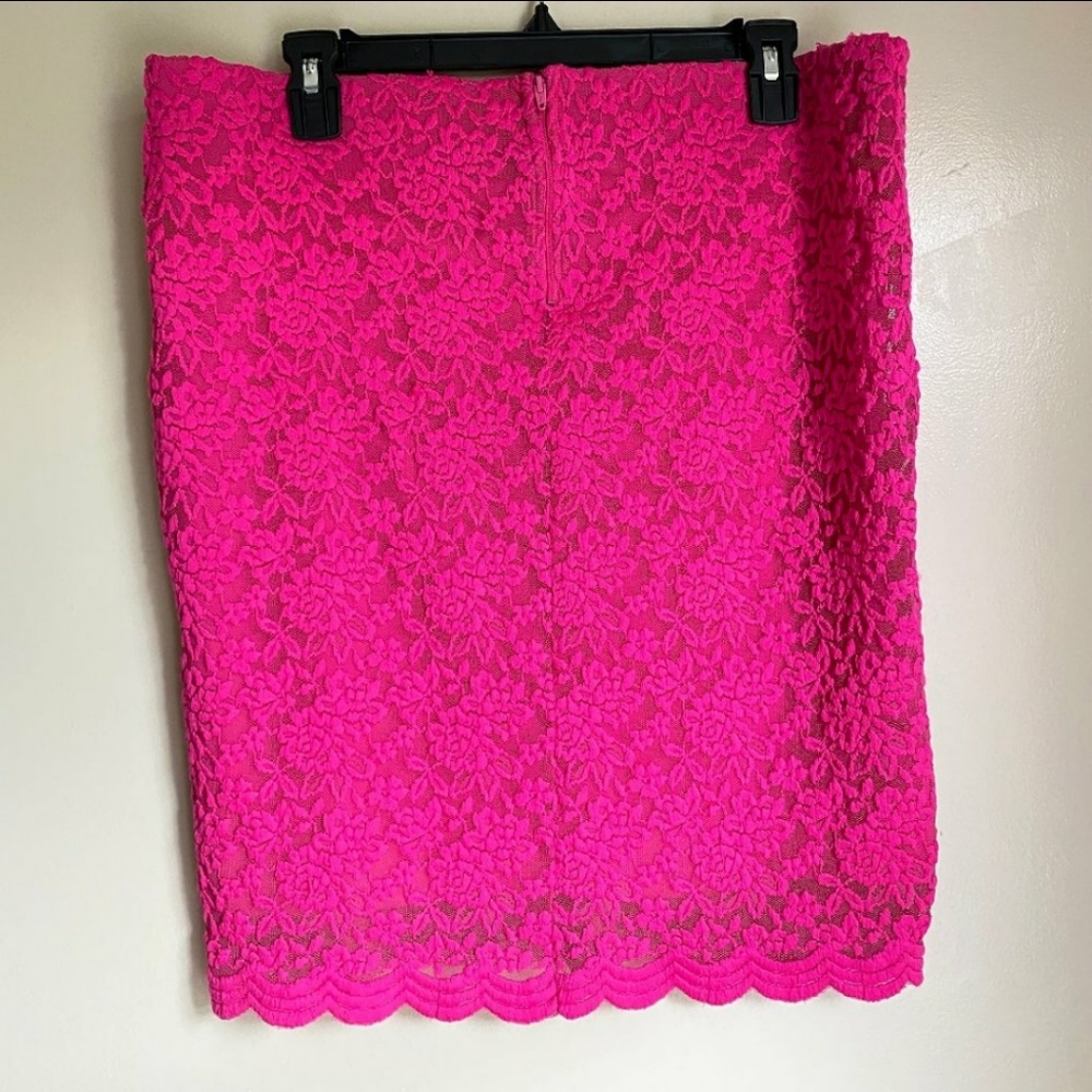 Torrid Hot Pink Lace Stretch Pencil Mini Skirt 1